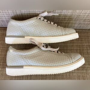 Women’s Hush Puppies Gray Leather Sabine Sneaker, Size 8-1/2